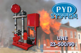 Grupo de incendios normativa UNE23-500/90 marca PROINDECSA UNE90 JE 12/50 y caudalímetro TEST 300, una bomba principal de 5.5 HP, bomba jockey de 2 cv. 12 m3/h a 50 mca Grupo de incendios normativa UNE23-500/90 marca PROINDECSA UNE90 JE 12/50 y caudalímetro TEST 300, una bomba principal de 5.5 HP, bomba jockey de 2 cv. 12 m3/h a 50 mca